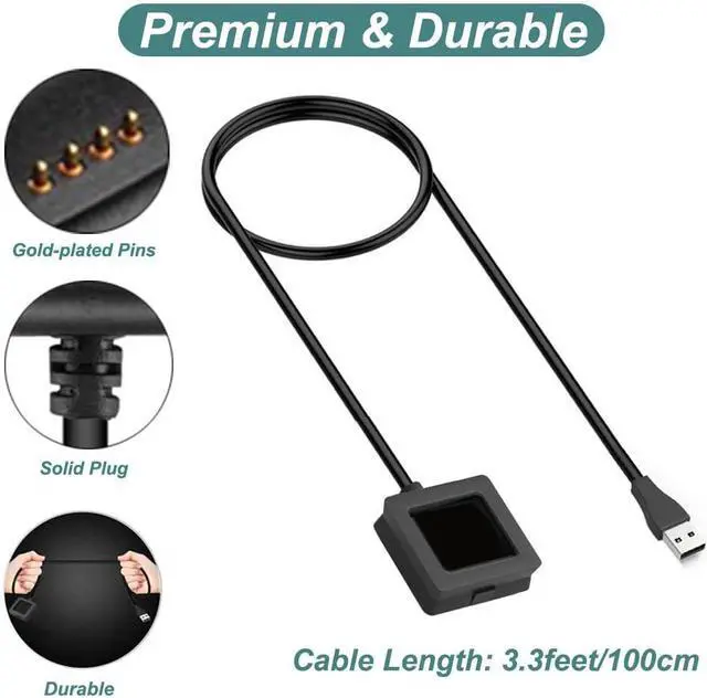 Alt view image 2 of 7 - BONAEVER Charger for Fitbit Blaze, Replacement Charging Cable Dock Adapter USB Cord for Fitbit Blaze Smart Fitness Watch [3.3ft/1m]
