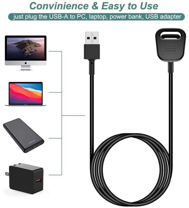 Alt view image 6 of 6 - BONAEVER Charger for Fitbit Charge 4 & 3, Replacement Charging Cable Clip Cord for Fitbit Activity Tracker (3.3ft/1m)