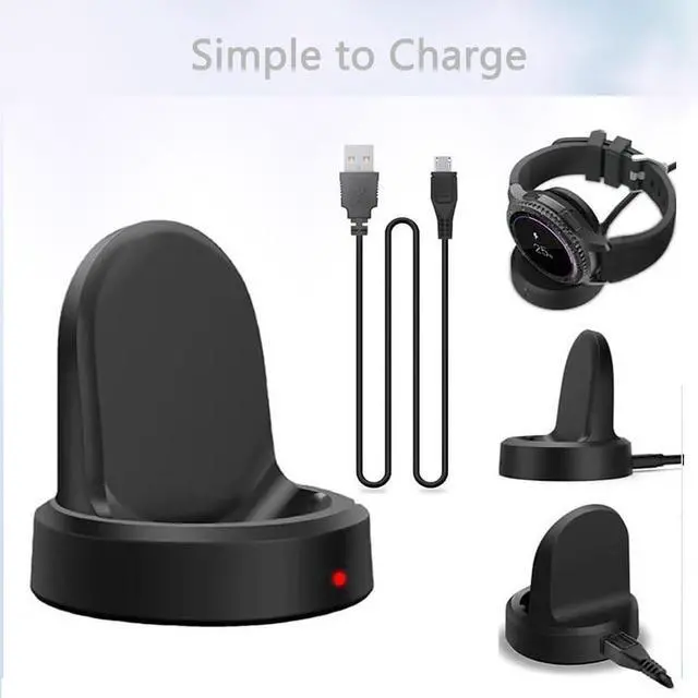 Alt view image 6 of 7 - BONAEVER for Samsung Gear S2 S3 S4 Watch Charger, Fast Speed Stable Samsung Frontier Watch Charger Cradle Dock Station for Samsung Gear S4 S3 S2 Frontier Classic Smartwatch