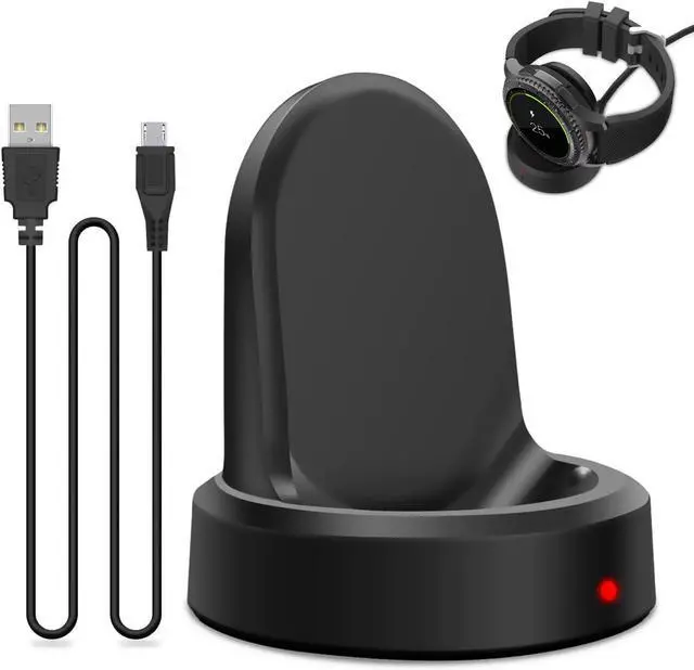 Main image of BONAEVER for Samsung Gear S2 S3 S4 Watch Charger, Fast Speed Stable Samsung Frontier Watch Charger Cradle Dock Station for Samsung Gear S4 S3 S2 Frontier Classic Smartwatch