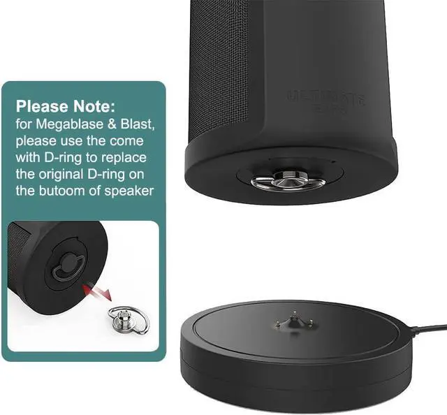Alt view image 2 of 7 - BONAEVER Charger for Ultimate Ears Boom 3/Megaboom 3/Blast/Megablast, Replament Charging Dock Station with USB Port for Ultimate Ears Speaker