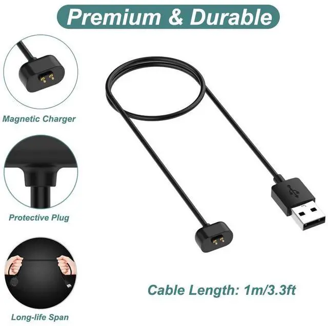 Alt view image 5 of 7 - BONAEVER Charger for Amazfit Band 7, Replacement USB Magnetic Charging Cable Cord Accessories for Amazfit Band 7 Fitness Tracker [2Pack - 3.3ft/1m]