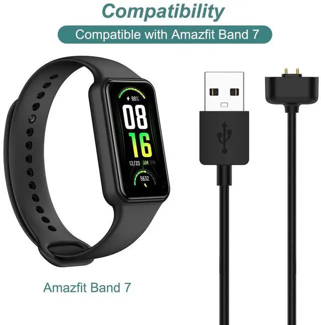 Alt view image 3 of 7 - BONAEVER Charger for Amazfit Band 7, Replacement USB Magnetic Charging Cable Cord Accessories for Amazfit Band 7 Fitness Tracker [2Pack - 3.3ft/1m]