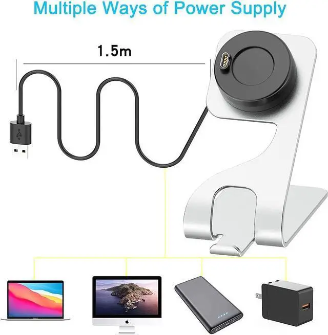 Alt view image 5 of 6 - BONAEVER Charger for Garmin Watch Fenix 8 7 7S 7X 6 6S 6X 5 5S 5X Plus Forerunner 965 955 945 745 255 245 165 55 45 Approach S10 S12 S40 S42 S60 S62 S70, Vivoactive 3/4/4S 5 Instinct 2 2S 2X Venu 2 3