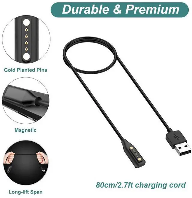 Alt view image 4 of 6 - BONAEVER Charger for Bose Frames Alto/Rondo/Soprano/Tenor, Replacement Magnetic USB Charging Cable for Bose Frames Audio Sunglasses
