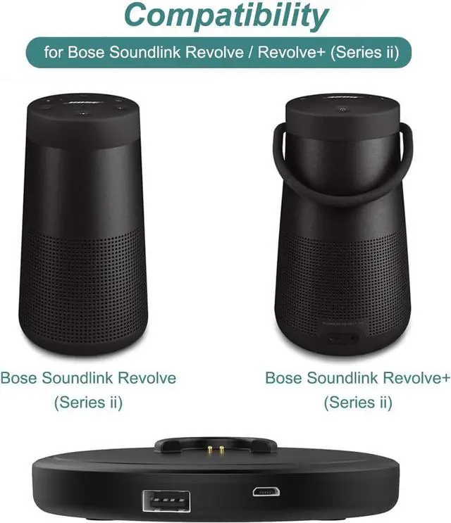 Alt view image 3 of 7 - BONAEVER Charging Cradle for Bose Soundlink Revolve/Revolve+ (Series ii), Charger Cradle Dock with USB Cable for Bose Revolve Portable Speaker