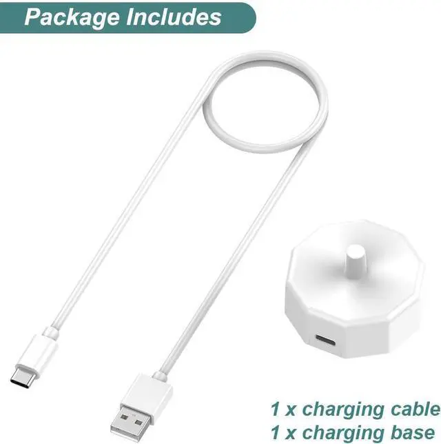 Alt view image 7 of 7 - BONAEVER Charger for Braun Oral-B Electric Toothbrushes, Portable Charging Base Power Cable Cord for Oral-B Toothbrushes, Type 3757 - White