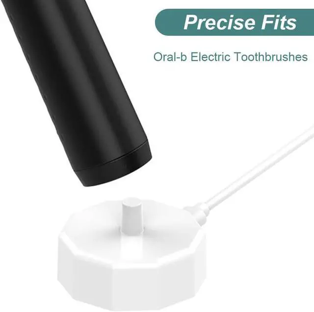 Alt view image 6 of 7 - BONAEVER Charger for Braun Oral-B Electric Toothbrushes, Portable Charging Base Power Cable Cord for Oral-B Toothbrushes, Type 3757 - White