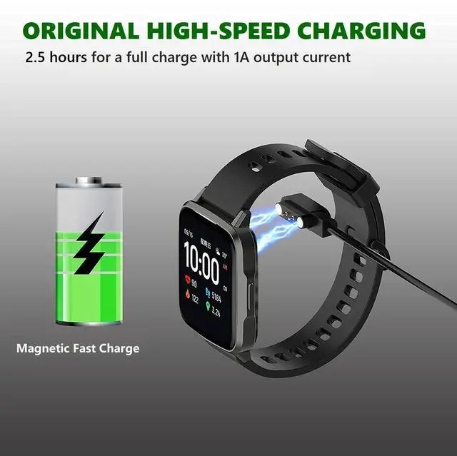 Alt view image 2 of 6 - BONAEVER Charger for Spade Health Smartwatch 4/Spade Health Smartwatch 3 Charging Cable, 3.3FT Replacement Magnetic USB Charger Cable Cord for Spade Health Smartwatch 4/3 Accessories