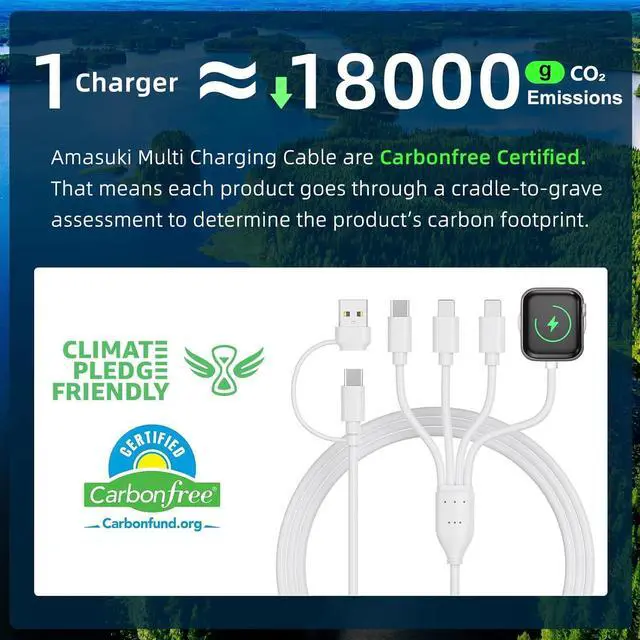 Alt view image 6 of 7 - BONAEVER 4 in 2 Multi Charging Cable for Apple Watch Charger,USB C Cable Universal Travel Charger with L/Type C Compatible with iPhone 16 15 14 13 iWatch Series 10/9/8/7/6/5/4/3/2/1 Galaxy S23 S22