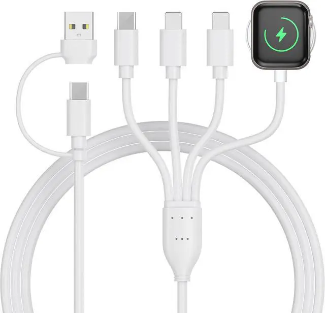 Main image of BONAEVER 4 in 2 Multi Charging Cable for Apple Watch Charger,USB C Cable Universal Travel Charger with L/Type C Compatible with iPhone 16 15 14 13 iWatch Series 10/9/8/7/6/5/4/3/2/1 Galaxy S23 S22