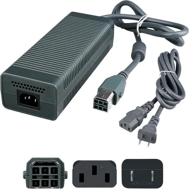 Main image of BONAEVER 100-127V 203W US Plug AC Adapter Power Supply Brick Cable Cord for Microsoft Xbox 360 Console