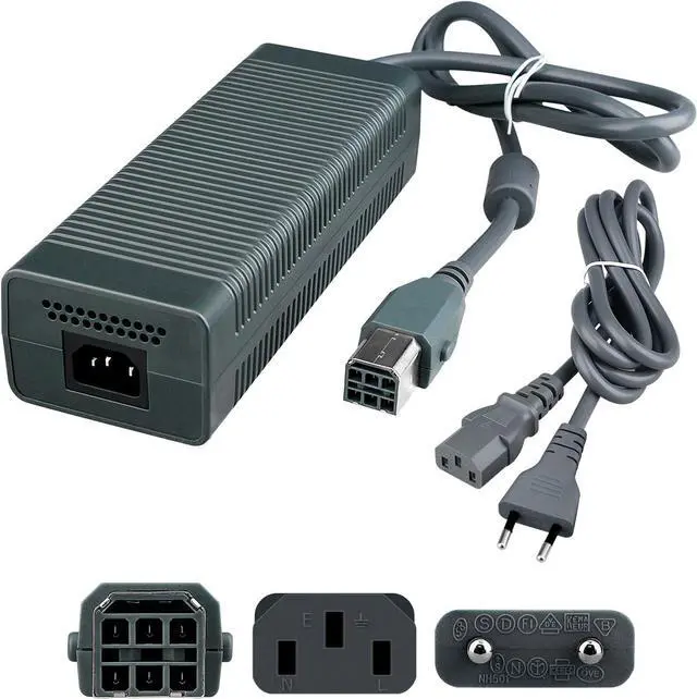 Main image of BONAEVER 100-127V 203W EU Plug AC Adapter Power Supply Brick Cable Cord for Microsoft Xbox 360 Console