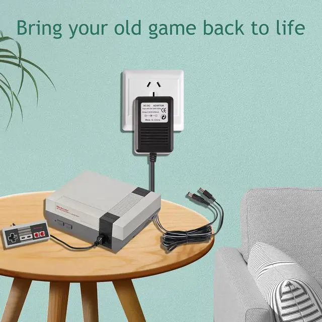 Alt view image 7 of 7 - BONAEVER NES Power Supply, SNES Power Supply, AC Power Adapter Compatible with Super Nintendo/SNES/NES/Genesis1