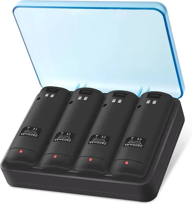 Main image of BONAEVER Rechargeable 4 Pack Battery Pack for Wii/Wii U Remote Controller,2800mAh Replacement Batteries and 4 Ports Charger Station for Wii/Wii U Remote Controller Battery Pack,wii Remote Charger