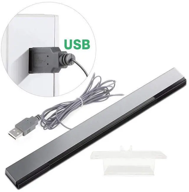 Alt view image 2 of 7 - BONAEVER for USB Wii Sensor Bar, Infrared IR Ray Motion Sensor Signal Receiver for Nintendo Wii and Wii U Console USB Port with Stable Stand
