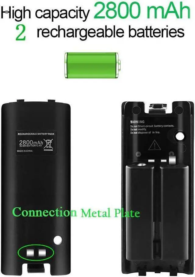 Alt view image 3 of 7 - BONAEVER Wii U Charger Dock Station for Wii Remote & Wii U Gamepad with 2 Rechargeable Batteries Charging Cable Led Indicator