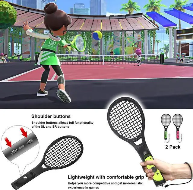 Alt view image 2 of 7 - BONAEVER 2024 Switch Sports Accessories Bundle Set , 12-in-1 Family Party Pack Game Accessories Kit for Nintendo Switch OLED Sports Games with Tennis Rackets, Golf Clubs ,Sword and Wrist Strap