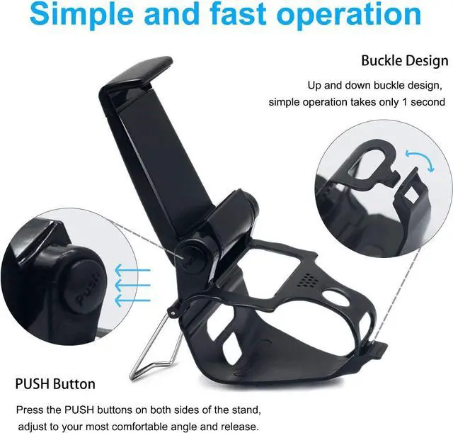 Alt view image 2 of 7 - BONAEVER Phone Clip for PS4 Controller Mobile Gaming Mount Bracket Holder Adjustable Stand Clamp Compatible with iPhone/iOS, Android, for Playstation4 Remote Play