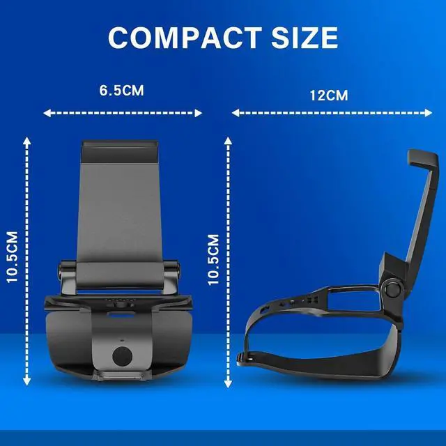 Alt view image 5 of 6 - BONAEVER PS5 Controller Phone Mount Holder for iPhone Android, PS5 Remote Play Backbone Clip Compatible with PlayStation 5 Dualsense Gaming Controller with Adjustatble Switch Black