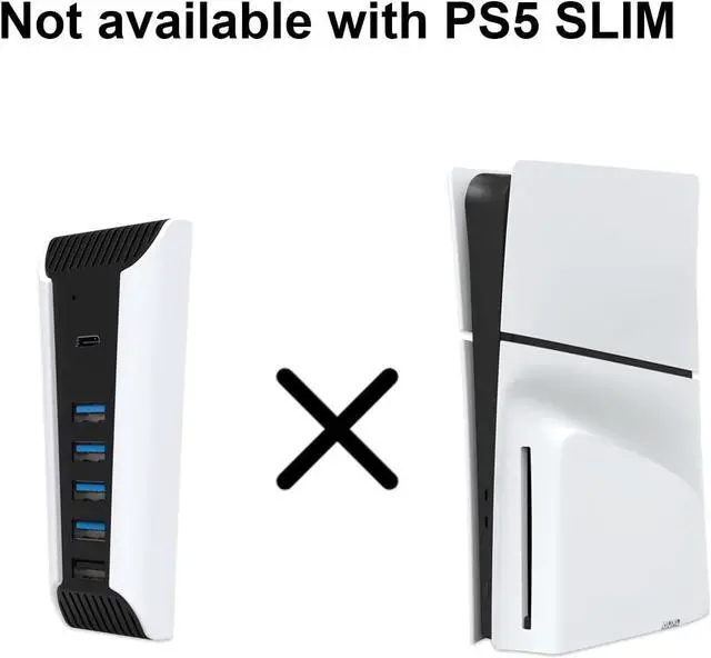 Alt view image 6 of 7 - BONAEVER 5 Port USB Hub for PS5, 5 in 1 High Speed USB Expansion Hub Charger Splitter Adapter with USB2.0 Type C Ports for PS5 Console
