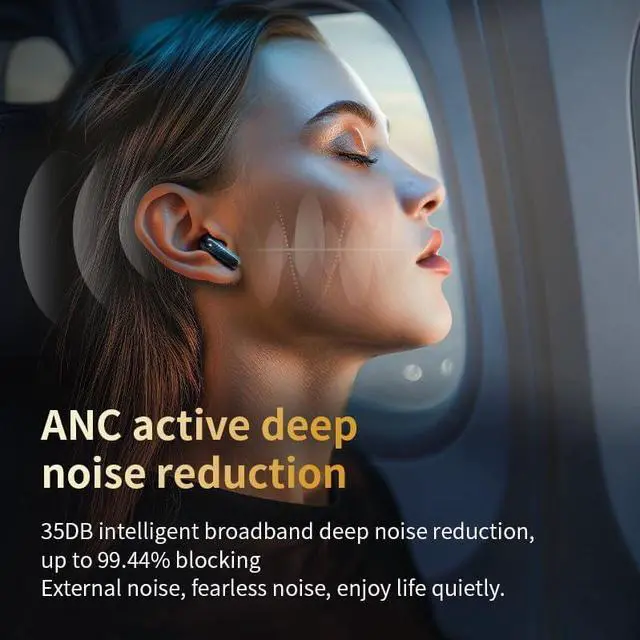 Alt view image 5 of 7 - BONAEVER Wireless Earbuds Bluetooth Headphones Touch Screen Bluetooth Ear Buds with Built-in Mic Extra Comfort IPX5 Waterproof Headset 360 Stereo with Noise Cancellation