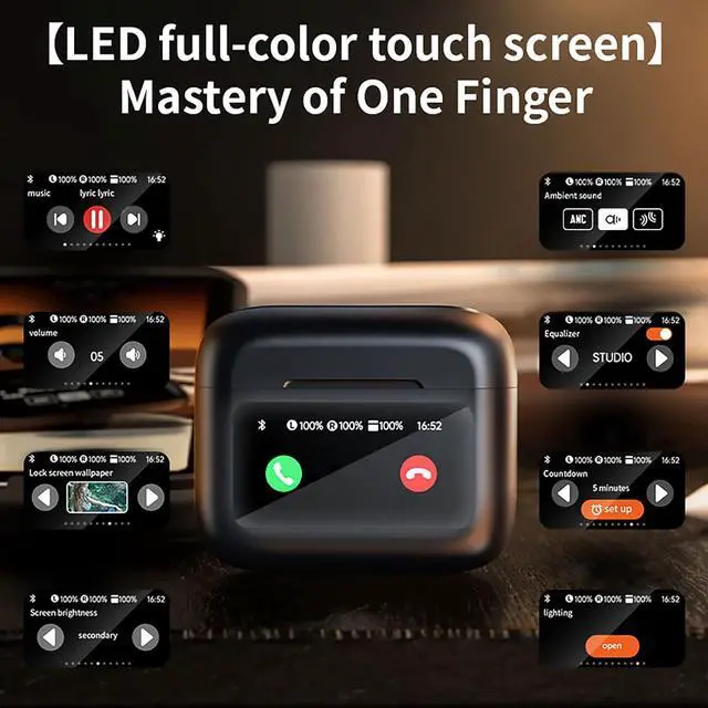 Alt view image 5 of 7 - BONAEVER Wireless Earbuds ANC ENC Bluetooth Earbud & in-Ear Headphones Deep Bass Clear Call, Waterproof Ear Buds Wireless Earphones Compatible with Samsung TV Phone Android