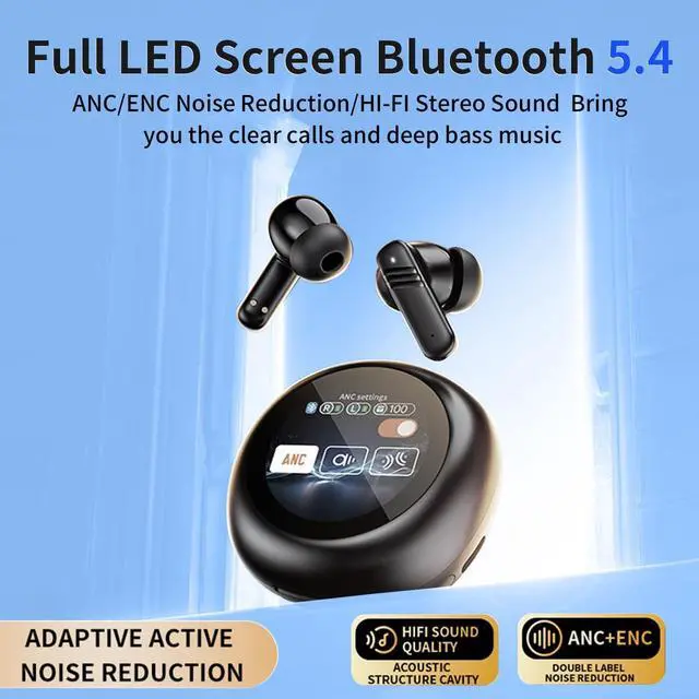 Alt view image 5 of 7 - BONAEVER Wireless Earbuds, Touch Screen Bluetooth 5.4 Ear Buds, ACN/ENC Noise Cancelling Earphones, IPX5 Waterproof In Ear HiFi Sound Stereo Wireless Heardphones for Laptop Pad Android/iOS Phones