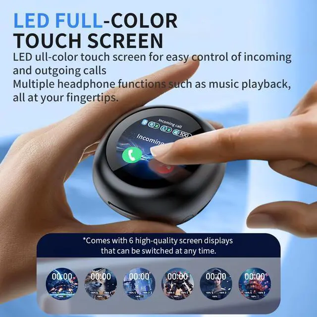 Alt view image 4 of 7 - BONAEVER Wireless Earbuds, Touch Screen Bluetooth 5.4 Ear Buds, ACN/ENC Noise Cancelling Earphones, IPX5 Waterproof In Ear HiFi Sound Stereo Wireless Heardphones for Laptop Pad Android/iOS Phones