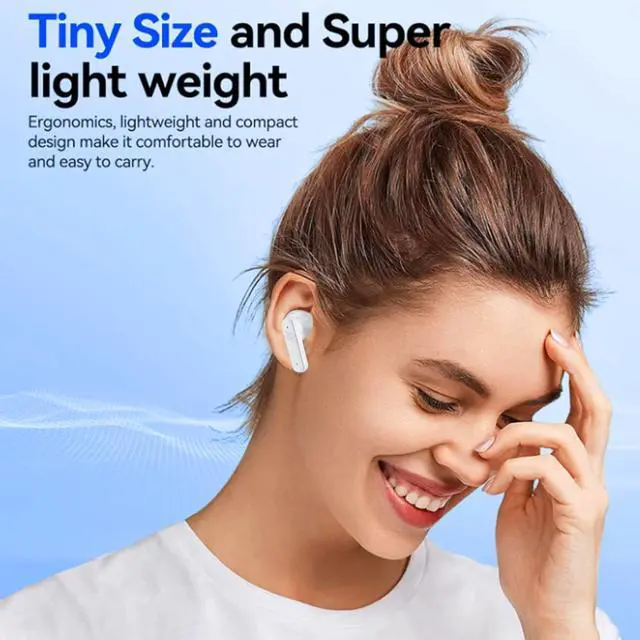 Alt view image 2 of 7 - BONAEVER Wireless Earbuds, Touch Screen Bluetooth 5.4 Ear Buds, ACN/ENC Noise Cancelling Earphones, IPX5 Waterproof In Ear HiFi Sound Stereo Wireless Heardphones White