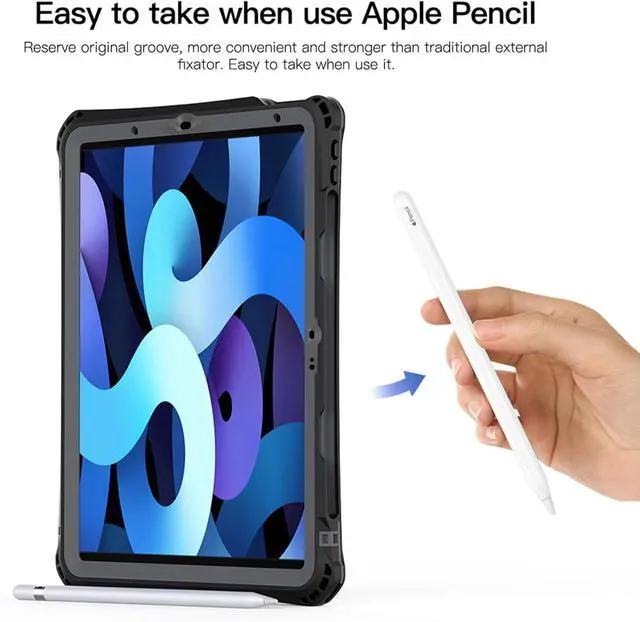 Alt view image 3 of 7 - BONAEVER for iPad Air 11 Inch Case Waterproof (M3/M2-2025/2024), Cover for iPad Air 6th/5th/4th Generation 10.9 Inch 2022/2020, Built-in Screen Protector, Pencil Holder