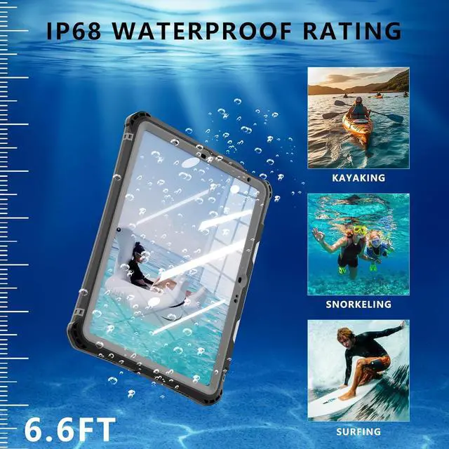 Alt view image 2 of 7 - BONAEVER Waterproof Case for iPad Air 11 Inch Case M3/M2 (2025/2024), iPad Air 6th/5th/4th Generation 10.9 Inch 2022/2020 with Screen Protector Pencil Holder & Stand & Shoulder Strap & Handle