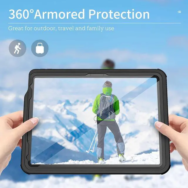 Alt view image 4 of 7 - BONAEVER Waterproof Case for iPad Air 11 Inch Case M3 M2 2025 2024, iPad Air 5th / Air 4th Generation Case 2022 2020, Full Body Shockproof Protective Cover [Built-in Screen Protector][IP68 Underwater]