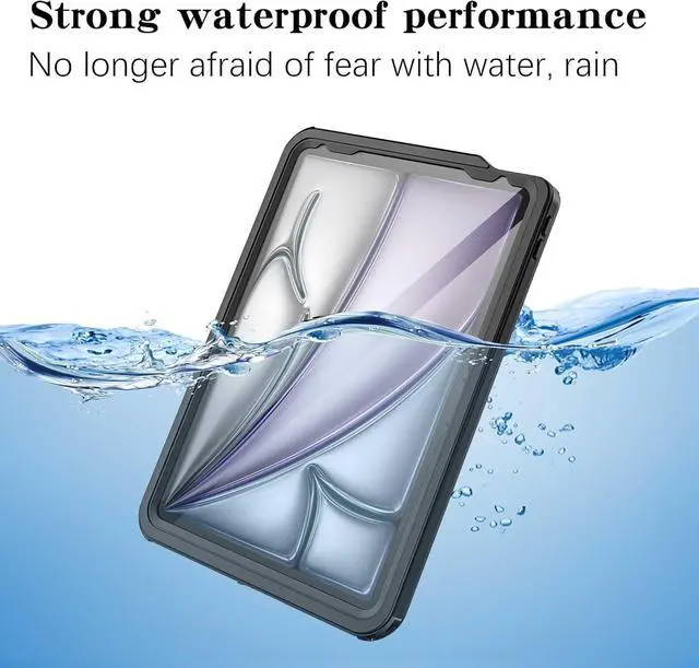 Alt view image 2 of 7 - BONAEVER Waterproof Case for iPad Air 11 Inch Case M3 M2 2025 2024, iPad Air 5th / Air 4th Generation Case 2022 2020, Full Body Shockproof Protective Cover [Built-in Screen Protector][IP68 Underwater]
