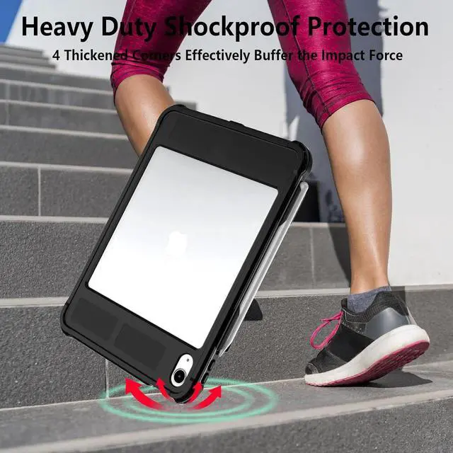Alt view image 3 of 7 - BONAEVER Waterproof Case for iPad (A16) 11th Generation 11 inch 2025 / 10th Generation 10.9 Inch 2022 Case with Screen Protector with Pencil Holder & Stand & Shoulder Strap, Shockproof Cover