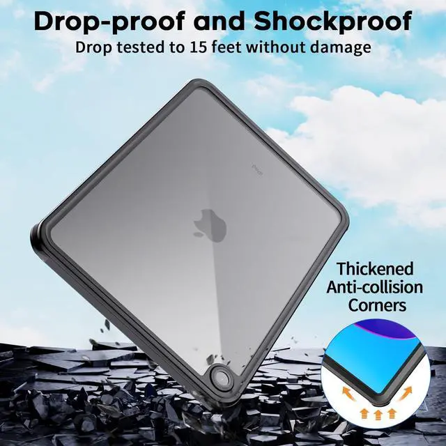 Alt view image 6 of 7 - BONAEVER Waterproof Case for iPad (A16) 11th Generation Case & iPad 10th Generation 10.9 inch Case, [Built-in Screen Protector] [IP68 Waterproof] Full Body Rugged Shockproof Protective Cover
