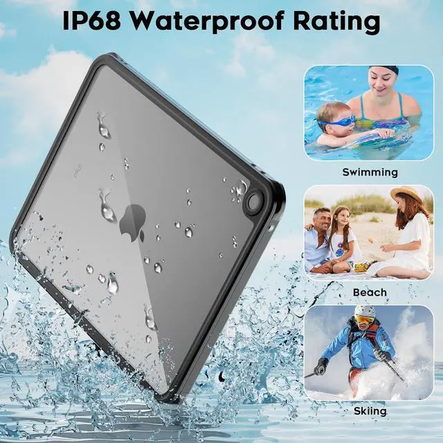 Alt view image 4 of 7 - BONAEVER Waterproof Case for iPad (A16) 11th Generation Case & iPad 10th Generation 10.9 inch Case, [Built-in Screen Protector] [IP68 Waterproof] Full Body Rugged Shockproof Protective Cover