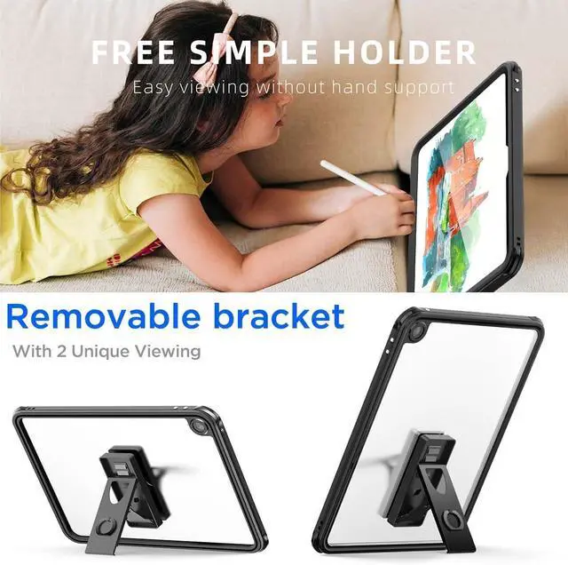 Alt view image 5 of 7 - BONAEVER Waterproof Case for iPad (A16) 11th Generation 11 Inch 2025, iPad 10th Generation 10.9 inch 2022,[Built-in Screen Protector&Stand] [IP68 Waterproof] Shockproof Protective Cover