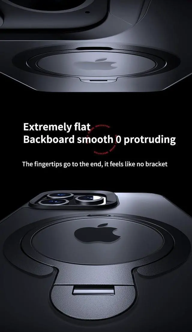 Alt view image 3 of 7 - BONAEVER Magnetic Ring Case Compatible with iPhone 15 Pro 360° Rotatable Case Compatible with MagSafe Invisible Stand Translucent Matte Shockproof Cover for iPhone 15 Pro 6.1 inch