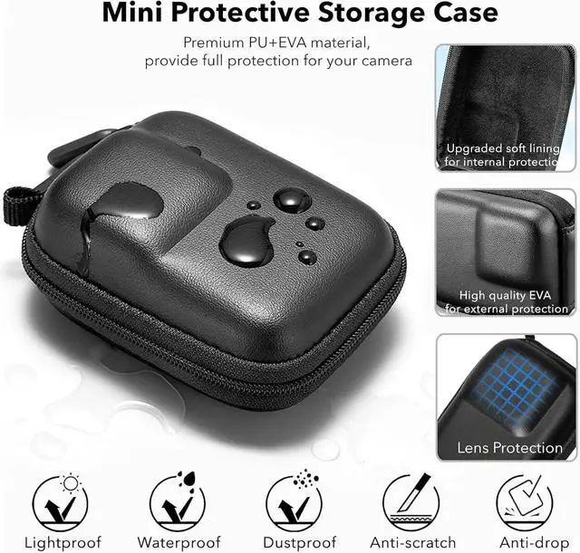 Alt view image 5 of 7 - BONAEVER Accessories for GoPro Hero 13 Black, PU Mini Carrying Case, Silicone Sleeve Rubber Protective Case, Replacement Battery Side Cover, Lens Cap & Screen Protectors for Go Pro 13 Accessories Kit