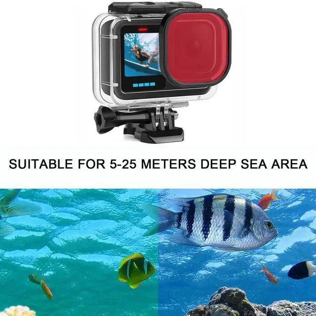 Alt view image 3 of 7 - BONAEVER 60M/196FT Underwater Waterproof Protective Case Shell Compatible for Go Pro Hero 13 Black,with 3 Pack Dive Filters Monopod Floating Hand Grip Selfie Stick for Hero13 Black Accessories Kit
