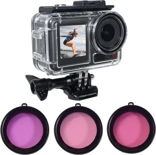 Main image of BONAEVER 164FT/50M Underwater Waterproof Diving Housing Case Compatible for DJI Osmo Action 5 Pro,Action 4,Action 3,Protective Cover Shell with 3 Pack Filters Accessories for Action 5 Pro/4/3 Camera