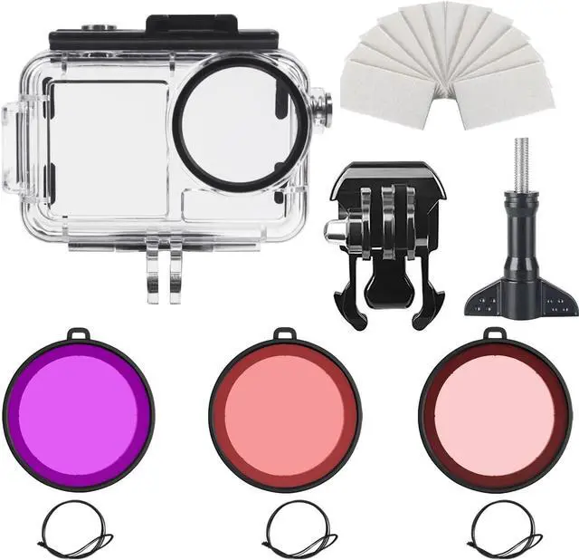 Alt view image 7 of 7 - BONAEVER 164FT/50M Underwater Waterproof Diving Housing Case Compatible for DJI Osmo Action 5 Pro,Action 4,Action 3,Protective Cover Shell with 3 Pack Filters Accessories for Action 5 Pro/4/3 Camera