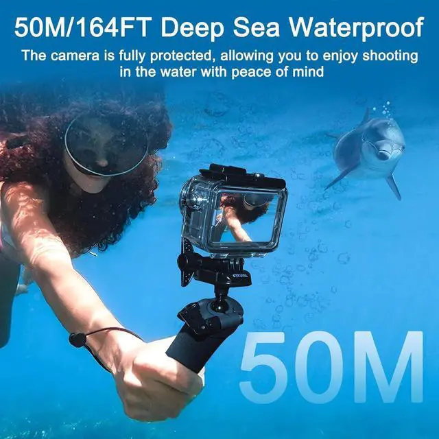 Alt view image 2 of 7 - BONAEVER 164FT/50M Underwater Waterproof Diving Housing Case Compatible for DJI Osmo Action 5 Pro,Action 4,Action 3,Protective Cover Shell with 3 Pack Filters Accessories for Action 5 Pro/4/3 Camera