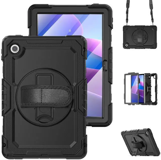 Main image of BONAEVER Case for Lenovo Tab 10.1 inch 2025 Model TB-311FU TB-311XU with Screen Preotector Pencil Holder | Shockproof Rugged Cover with Kickstand Hand Strap Shoulder Strap