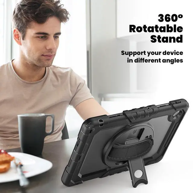 Alt view image 7 of 7 - BONAEVER Case for Lenovo Tab 10.1 inch 2025 Model TB-311FU TB-311XU with Screen Preotector Pencil Holder | Shockproof Rugged Cover with Kickstand Hand Strap Shoulder Strap