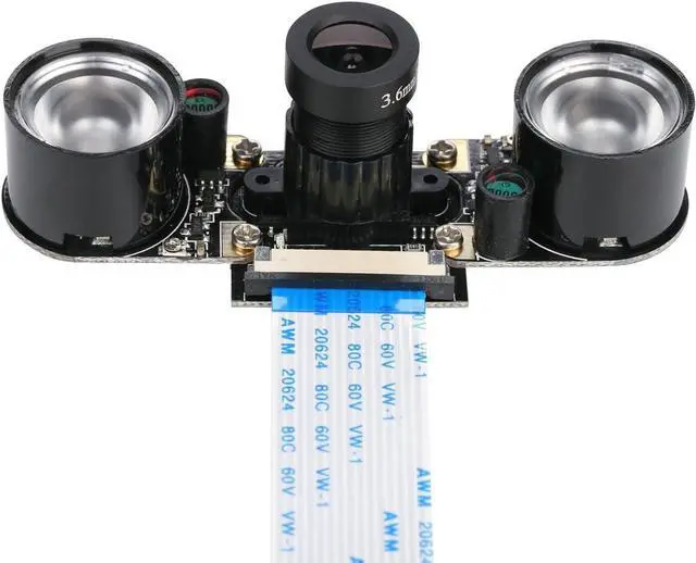 Alt view image 4 of 5 - BONAEVER Raspberry Pi 4 Camera Module Night Vision with 3.6mm Adjustable Focal Length 2pcs IR Sensor LED Light Also for Raspberry Pi 3 Model B+ and Model B