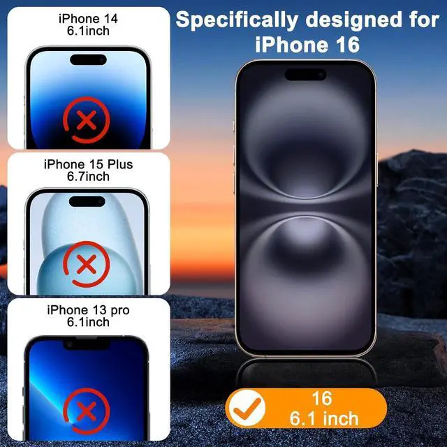 Alt view image 2 of 7 - BONAEVER 3 Pack Screen Protector for iPhone 16 with 3 Pack Camera Lens Tempered Glass Protector, 6.1 Inch HD Clear Tempered Glass Film 9H Hardness Full Coverage, Scratch Resistent, No Air Bubbles
