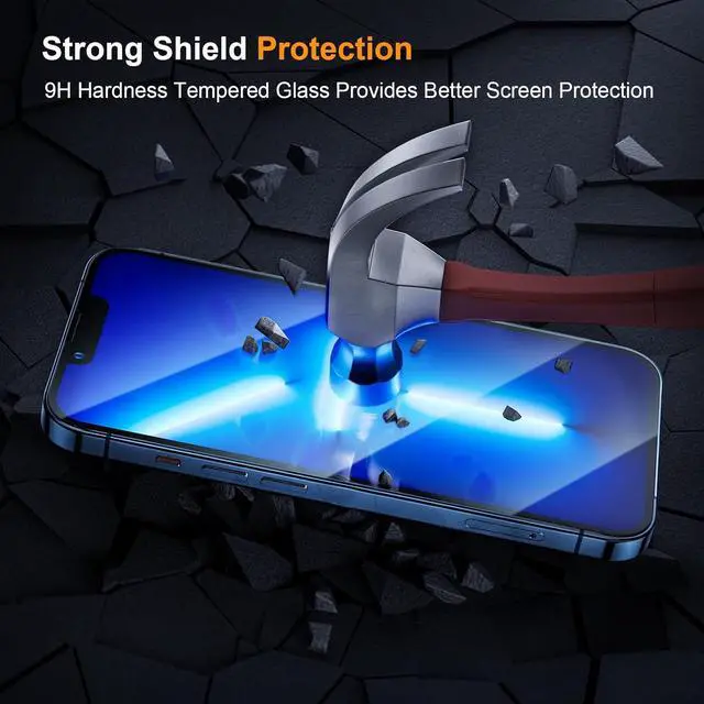 Alt view image 4 of 7 - BONAEVER 3 Pack Screen Protector for iPhone 15 Pro Max with 3 Pack Camera Lens Tempered Glass Protector, 6.7 Inch HD Clear 9H Hardness Glass Film Full Coverage, Scratch Resistent, Bubbles Free