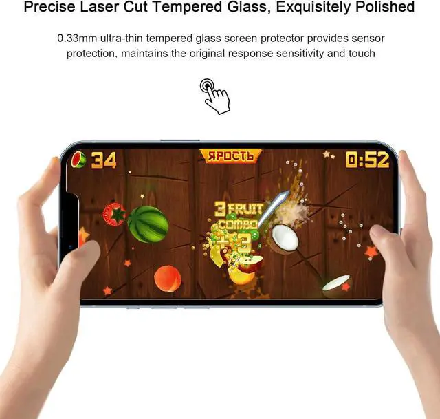 Alt view image 7 of 7 - BONAEVER 3 Pack Screen Protector for iPhone 14 Plus with 3 Pack Camera Lens Tempered Glass Protector, 6.7 Inch HD Clear Tempered Glass Film 9H Hardness Full Coverage, Anti-Scratch, No Air Bubbles